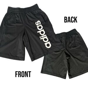 Adidas Kids Black Shorts with Bold Logo